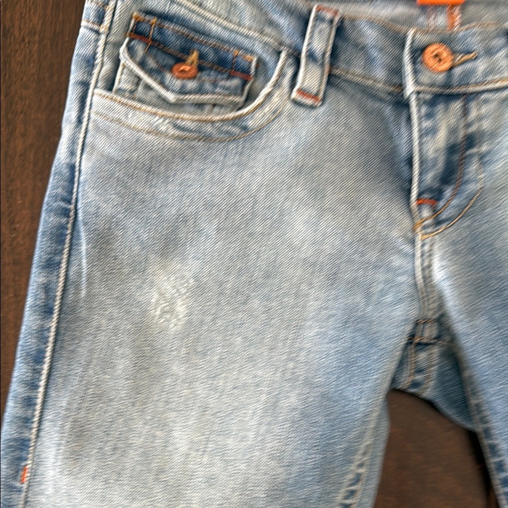 Colin’s Jeanswear Flare Rita Classic Light Blue Distressed Jeans - Picture 4 of 15